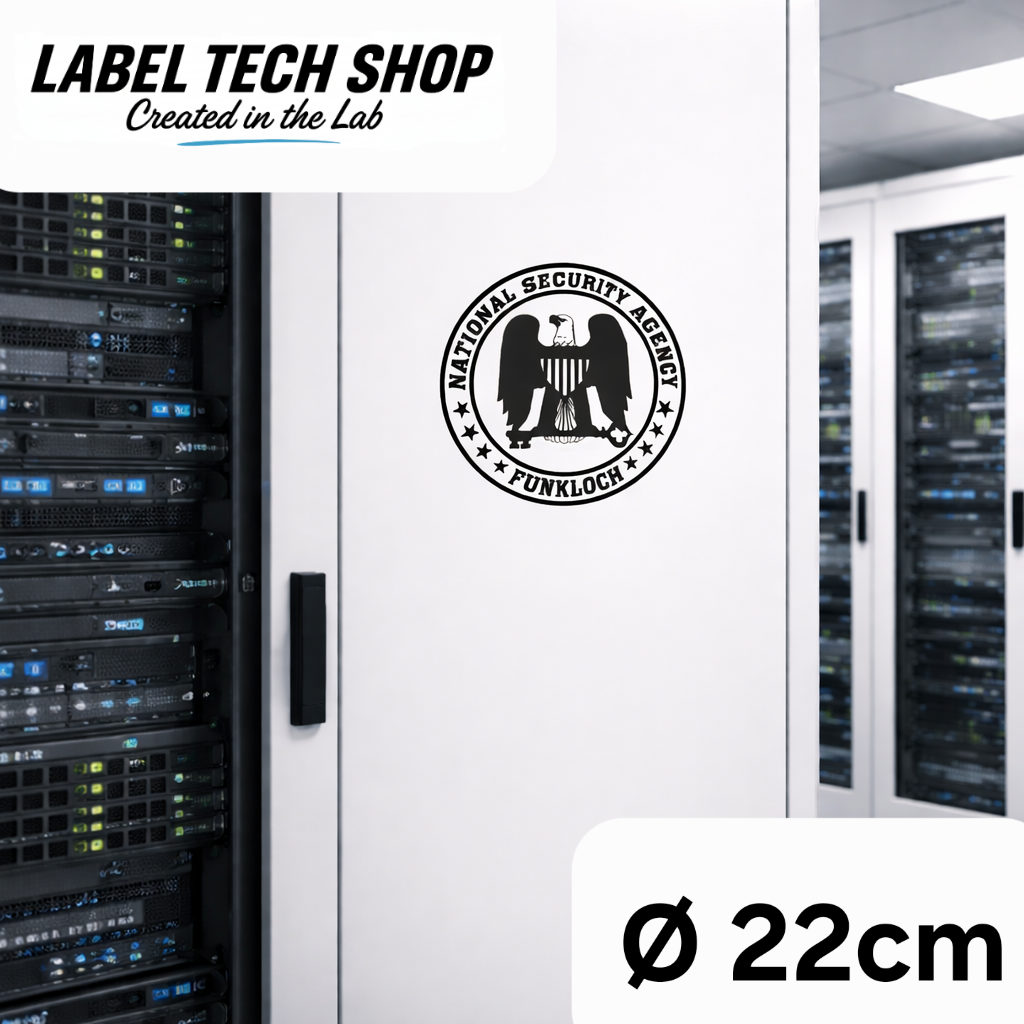 NSA Funkloch Sticker 22cm Ø – IT Humor Aufkleber für Briefkasten, Haus & Überwachung (128)