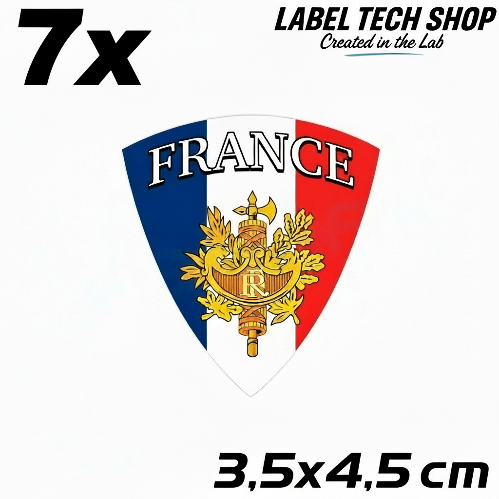 7x Frankreich Aufkleber France Francia Flagge Sticker 3,5x4,5cm (003)