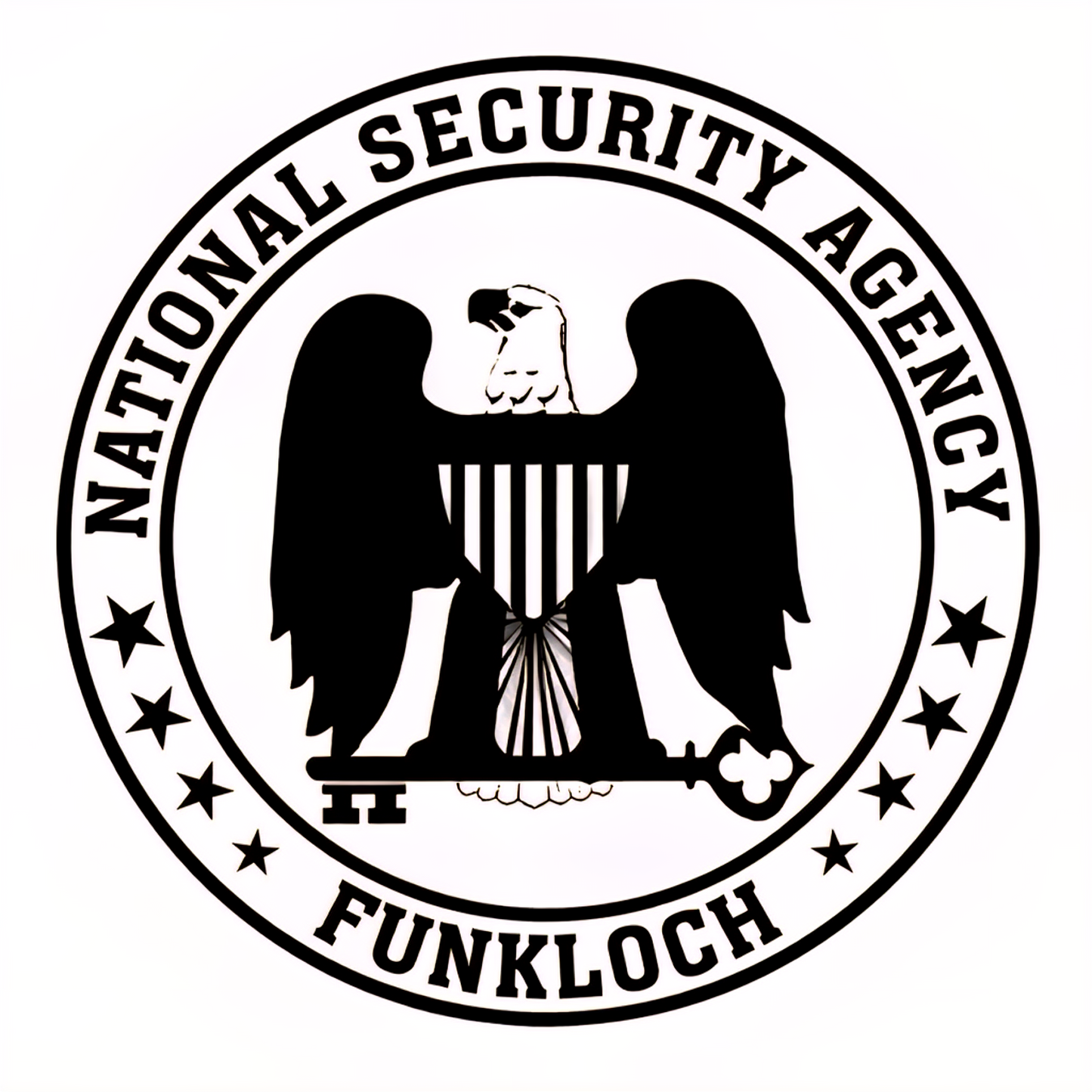 NSA Funkloch Sticker 22cm Ø – IT Humor Aufkleber für WC & Büro (128)