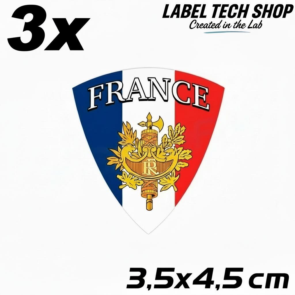 3x Frankreich Aufkleber France Francia Flagge Sticker 3,5x4,5cm (003)