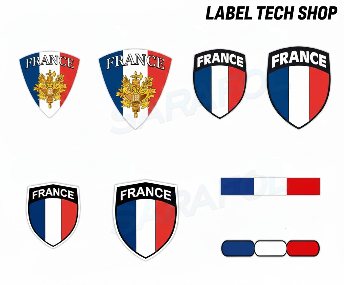 France Francia Frankreich Aufkleber Sticker Set 16x – Flaggen Pack
