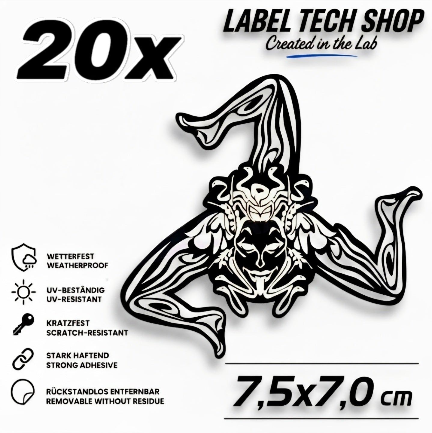 Sizilien Sicilia Sicily Trinacria Triskelion Aufkleber Sticker Adesivo – Auto Laptop Helm – 7,5 × 7,0 cm NR.026