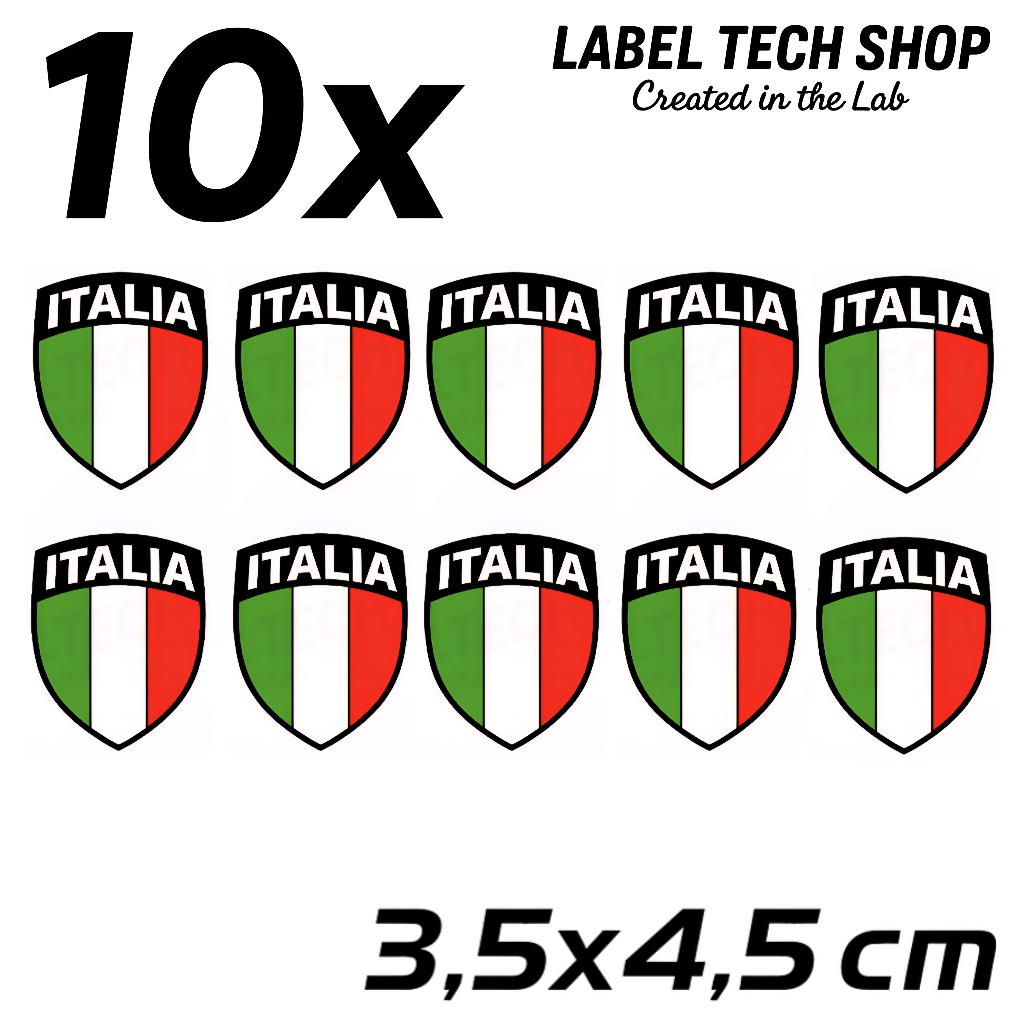 10x Italien Aufkleber 102 Wappen Emblem  Flagge Italia Adesivo Sticker 3,5x4,5cm
