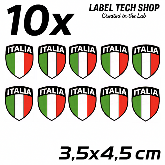 10x Italien Aufkleber 102 Wappen Emblem  Flagge Italia Adesivo Sticker 3,5x4,5cm