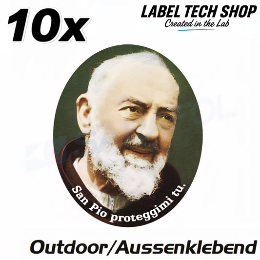 10x Padre Pio Aufkleber Sticker Außenklebend Katholisch Catholic 4,5x5,0 cm (027)