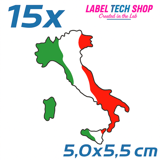15x Italia/Italien Aufkleber Stiefel 5×5,5 cm Flagge Italien Adesivo Sticker 032