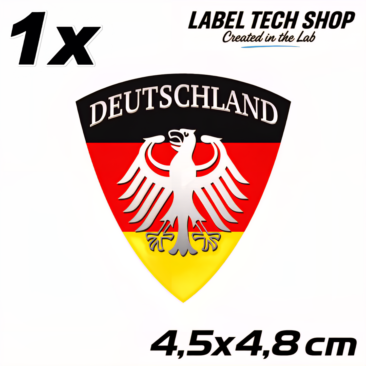 Deutschland Emblem Aufkleber 4,5 x 4,8 cm – Germany Adler Wappen Sticker (114)