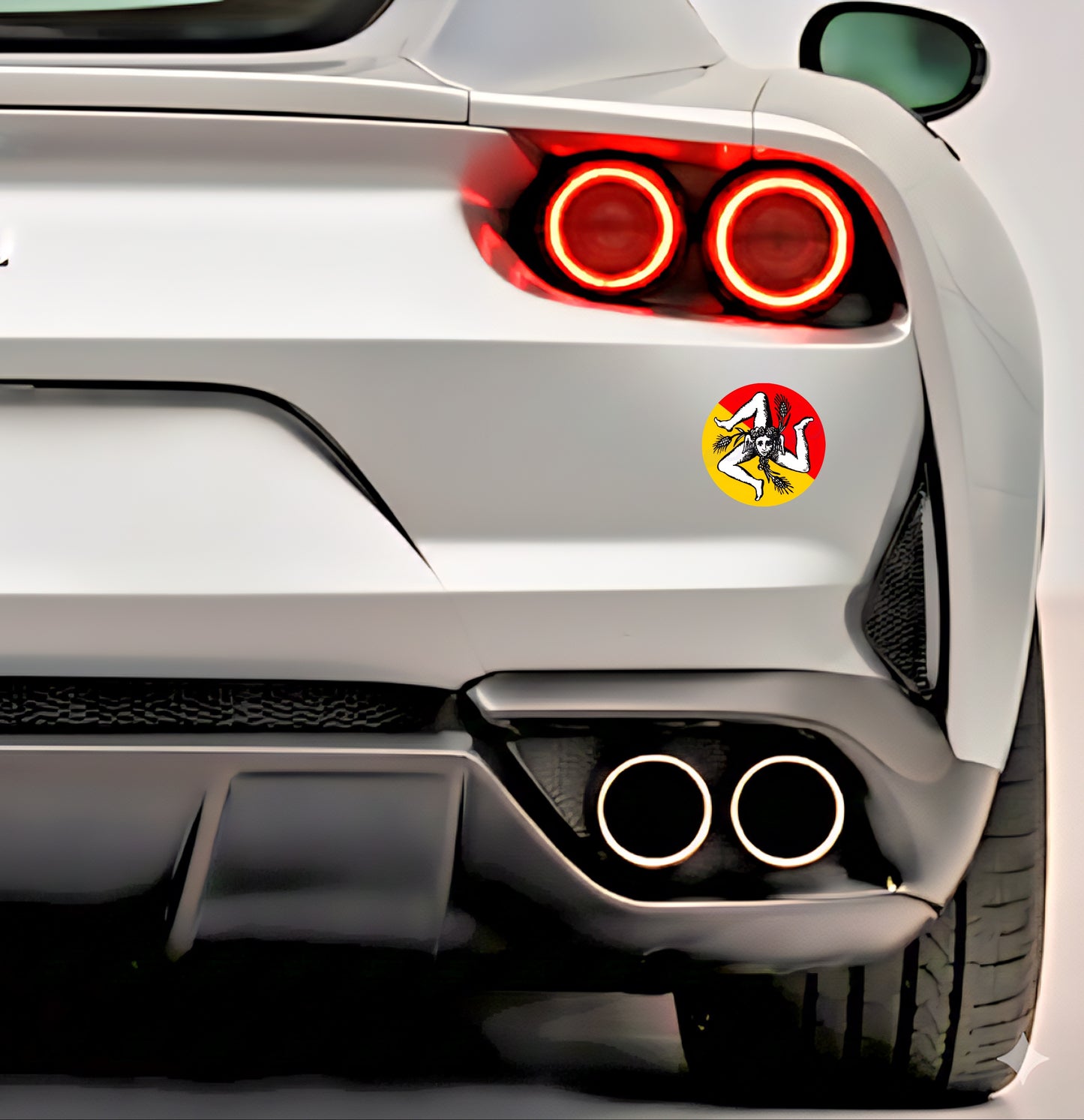 2x Sizilien Aufkleber – Sicilia Sicily Flagge Wappen Sticker Rund Ø 6 cm (029)