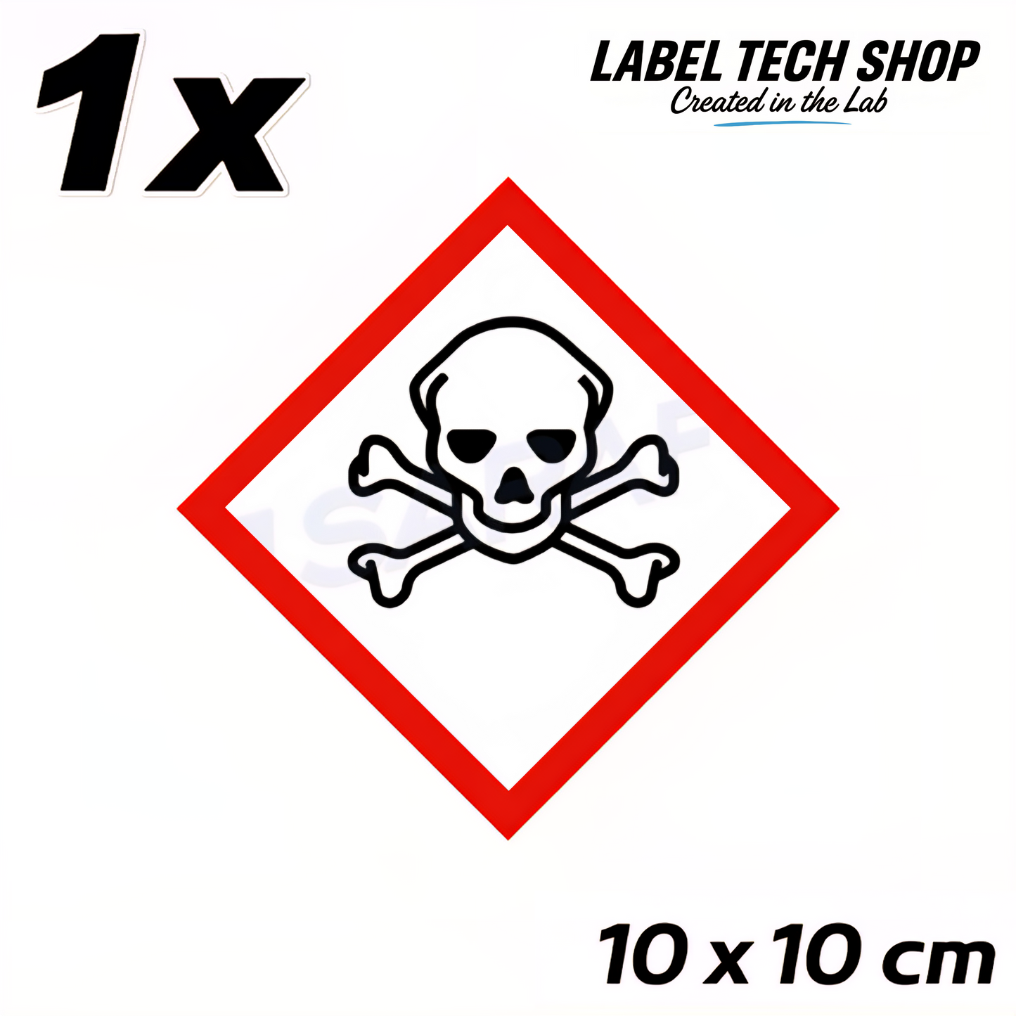 GHS06 Totenkopf Aufkleber  Giftige Chemikalien Toxisch nach CLP Norm Arbeitssicherheit