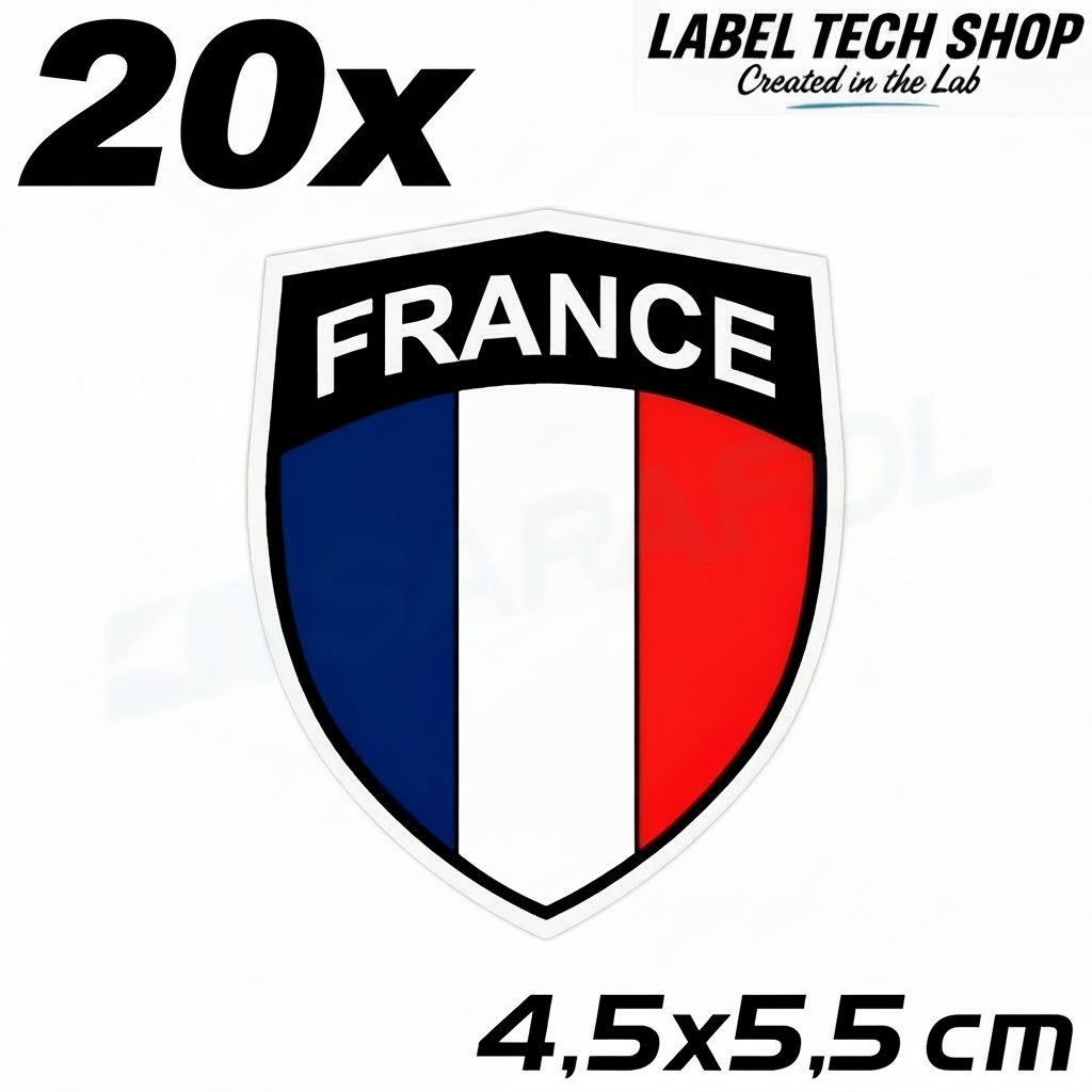 20x Frankreich Aufkleber France Francia Flagge Sticker 4,5x5,5cm (034)