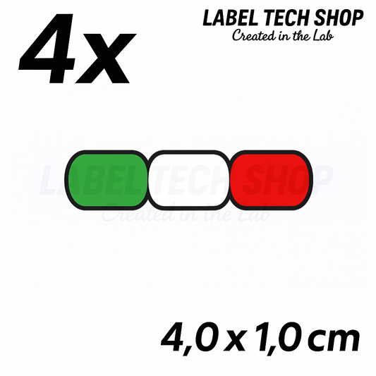 4x Italien Aufkleber Flagge 4×1cm Flagge Italien Adesivo Sticker 096