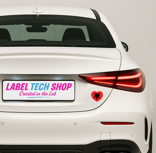 5x Albania Shqiponja Herz Sticker – Albanien Flagge Heart Aufkleber 4,5x5,5cm (005)