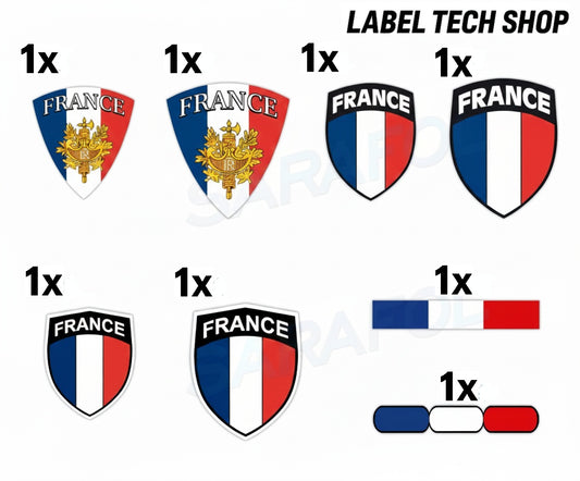 France Francia Frankreich Aufkleber Sticker Set 8x – Flaggen Pack