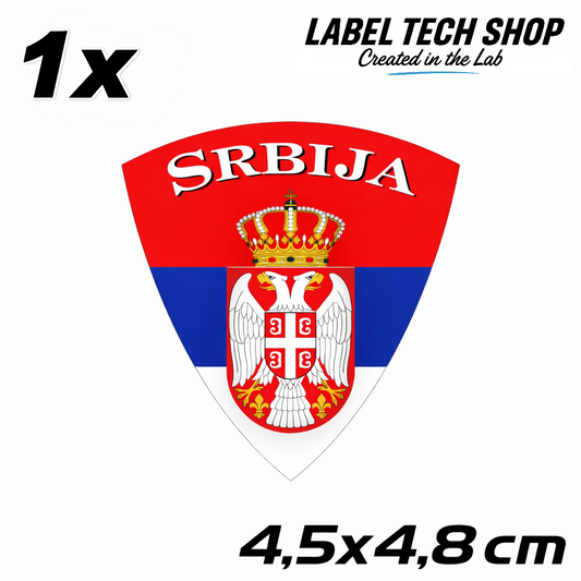 Serbien Serbia Srbija Wappen Aufkleber – Serbia Coat of Arms Emblem Sticker – 4,5 × 4,8 cm (010)
