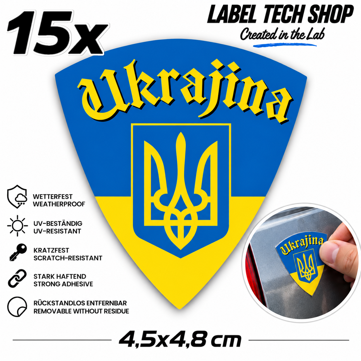 🇺🇦 Ukraine  Aufkleber Sticker Flagge Україна Наклейка  Wappen Emblem Auto 4,5x4,8cm Nr.012