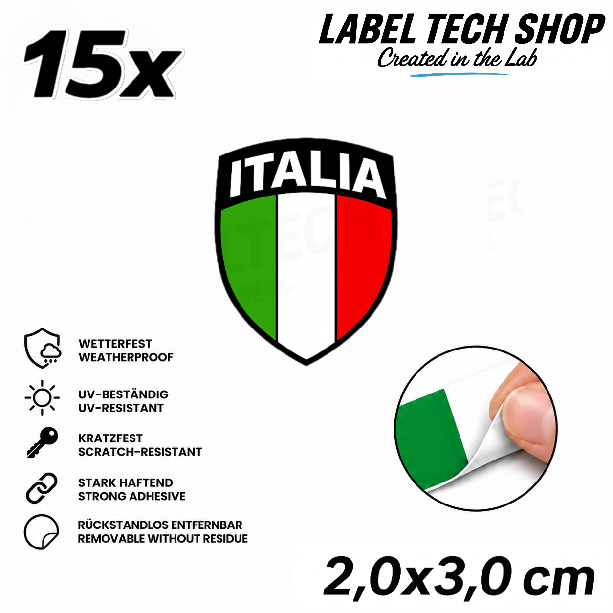 🇮🇹 Italien Aufkleber Wappen Italian Sticker Adesivo Italiano Bandiera Italiana Motorrad Auto Helm 2,0x3,0cm NR.099
