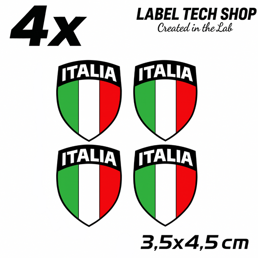 4x Italien Aufkleber 102 Wappen Emblem  Flagge Italia Adesivo Sticker 3,5x4,5cm