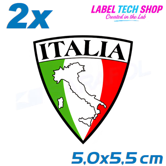 2x Italien/Italia Aufkleber 5×5,5cm Emblem Italien Flagge Adesivo Sticker 001