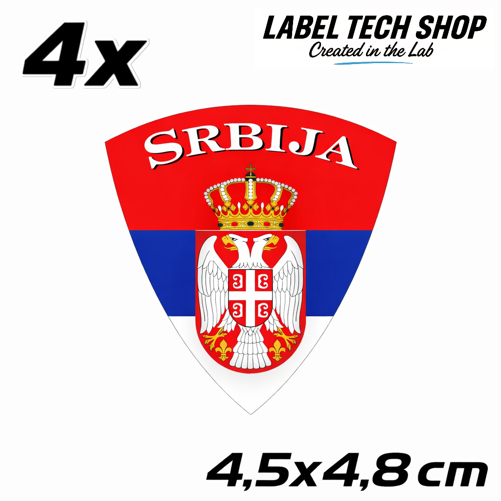 Serbien Serbia Srbija Wappen Aufkleber – Serbia Coat of Arms Emblem Sticker – 4,5 × 4,8 cm (010)