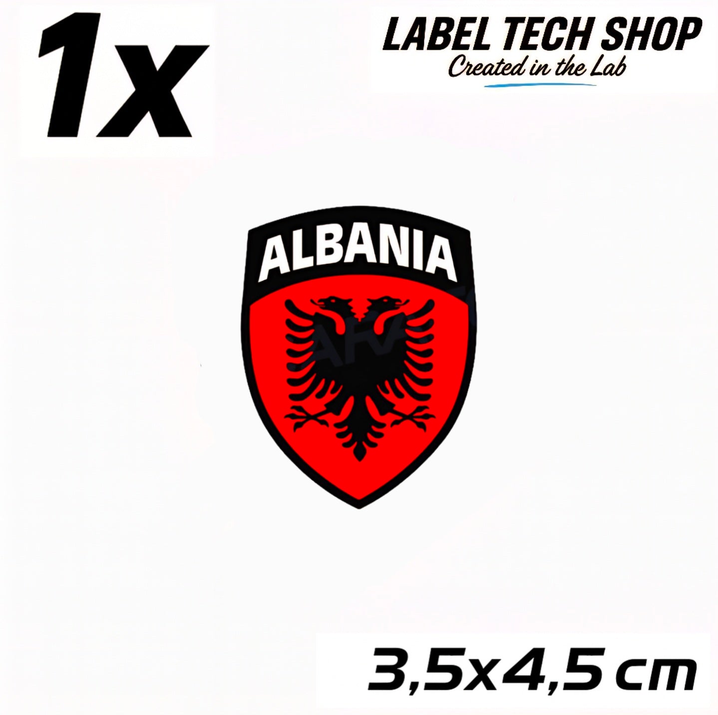 1x Albanien Aufkleber (Klein) Shqipëria Shqiponja  – Albania Flagge Emblem Wappen Sticker 3,5x4,5cm (103)