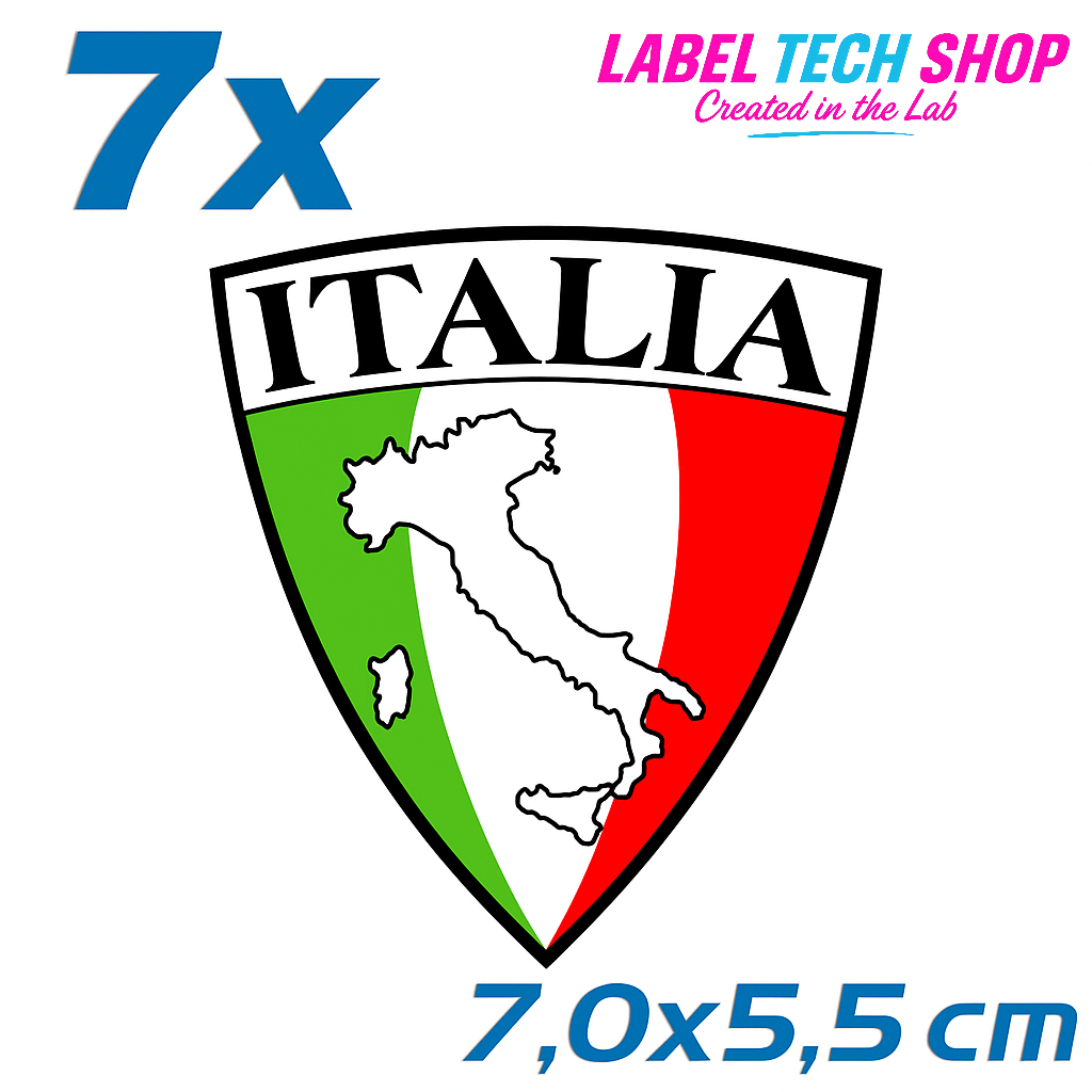 7x Italien/Italia Aufkleber 5×5,5cm Flagge Italien Emblem Adesivo Sticker 001