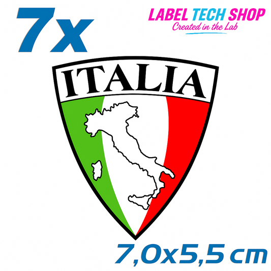 7x Italien/Italia Aufkleber 5×5,5cm Flagge Italien Emblem Adesivo Sticker 001