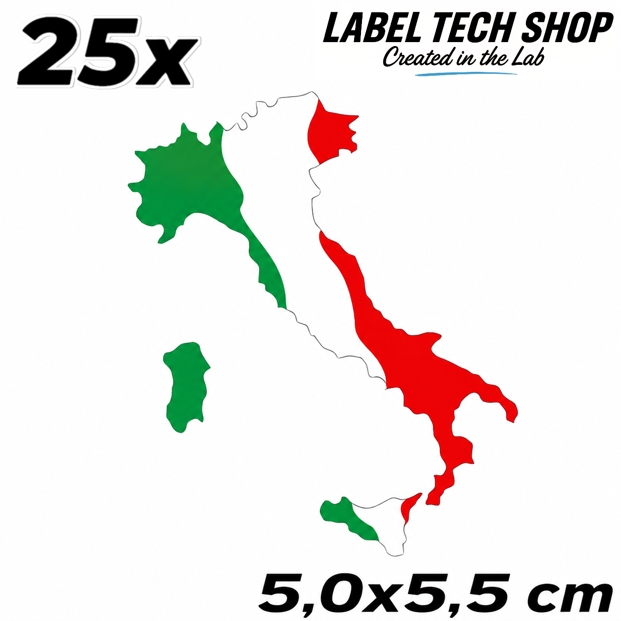 🇮🇹 Italien Italia Italy Stiefel Flagge Adesivo Sticker Aufkleber Auto Motorrad Helm Laptop 5,0x5,5cm