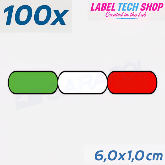 100x Italia/Italien Aufkleber Flagge 6×1 cm Italien Streifen Adesivo Sticker 037