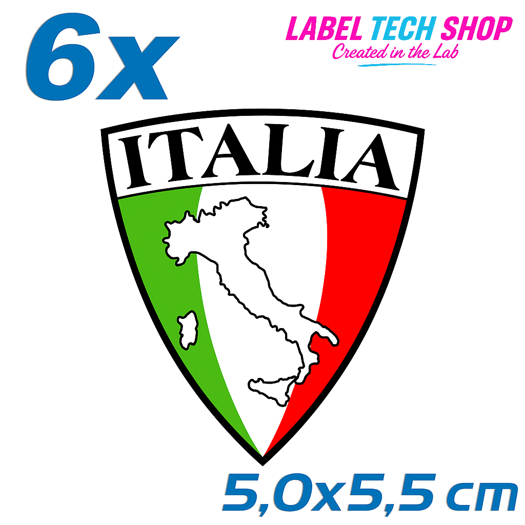 6x Italien/Italia Aufkleber 5×5,5cm Flagge Italien Emblem Adesivo Sticker 001