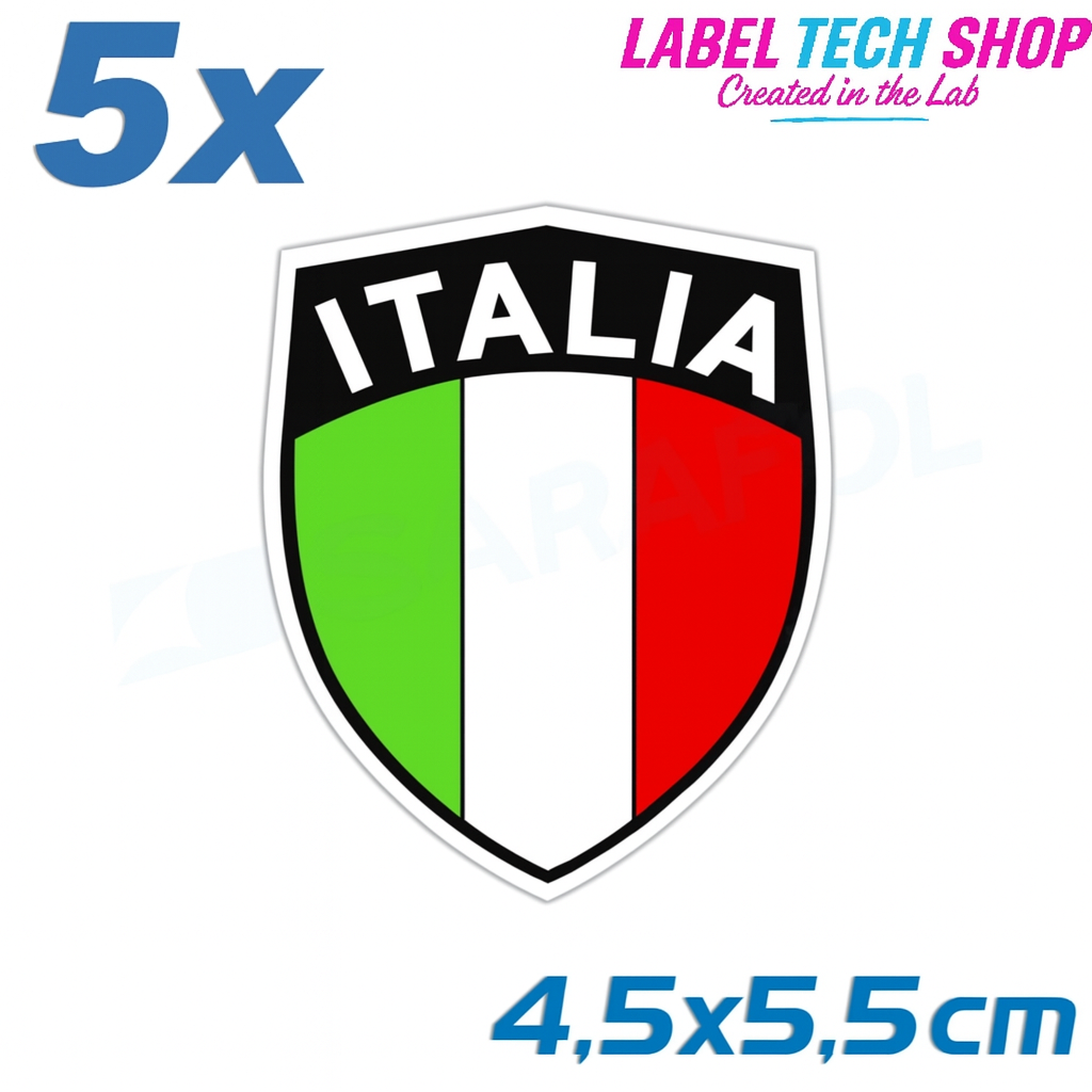 5x Italia/Italien Aufkleber Scudo 4,5×5,5cm Flagge Italien Adesivo Sticker 033