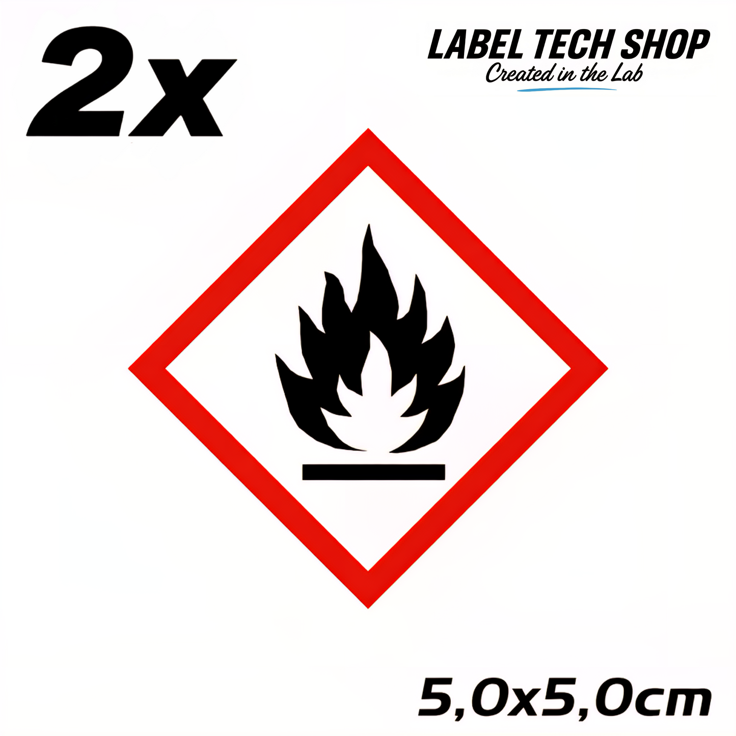 GHS02 Gefahrgut Aufkleber Brandgefahr Flamme nach CLP Norm Arbeitssicherheit