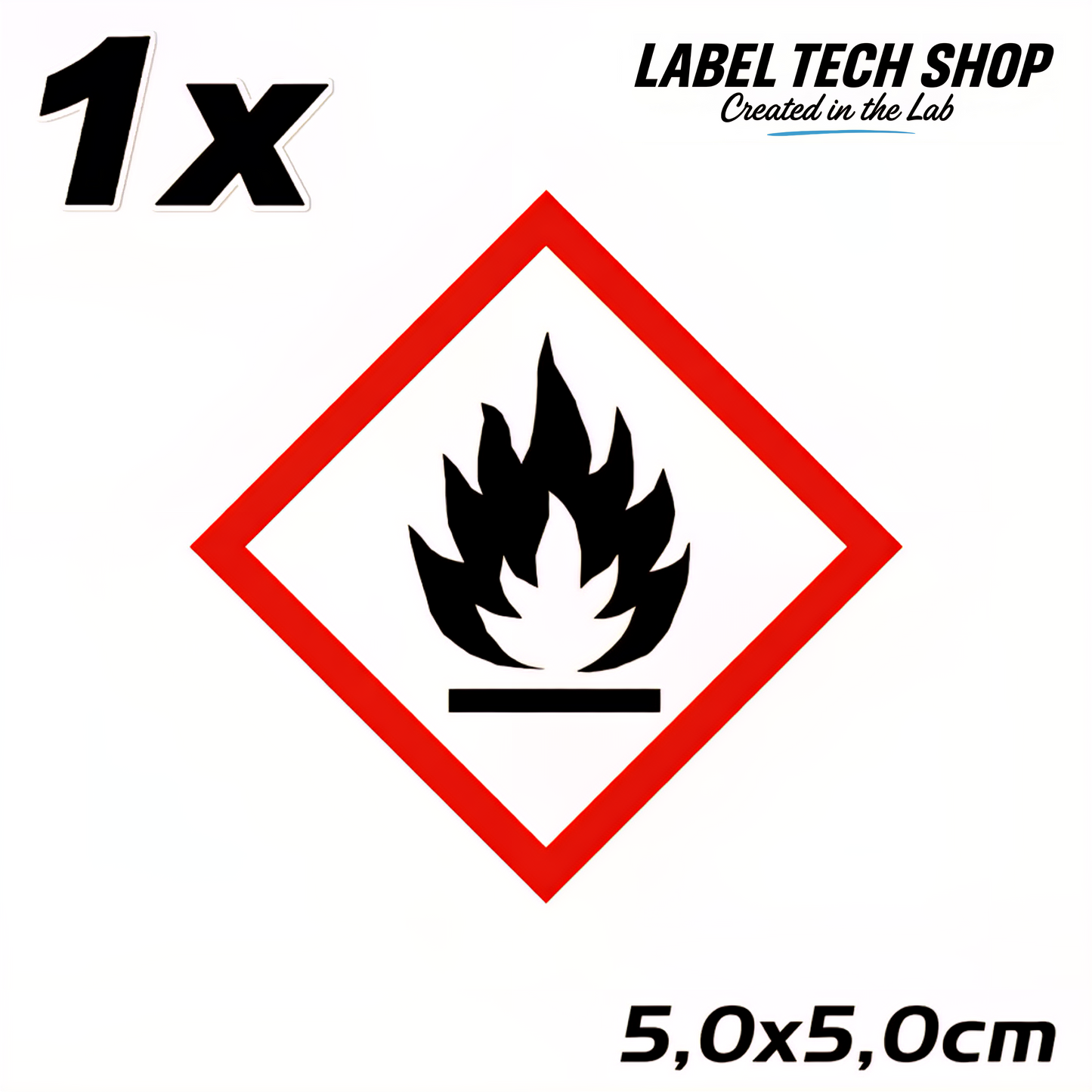GHS02 Gefahrgut Aufkleber Brandgefahr Flamme nach CLP Norm Arbeitssicherheit