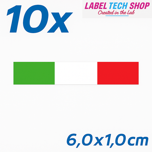 10x Italia/Italien Aufkleber Flagge 6×1 cm Italien Streifen Adesivo Sticker 036