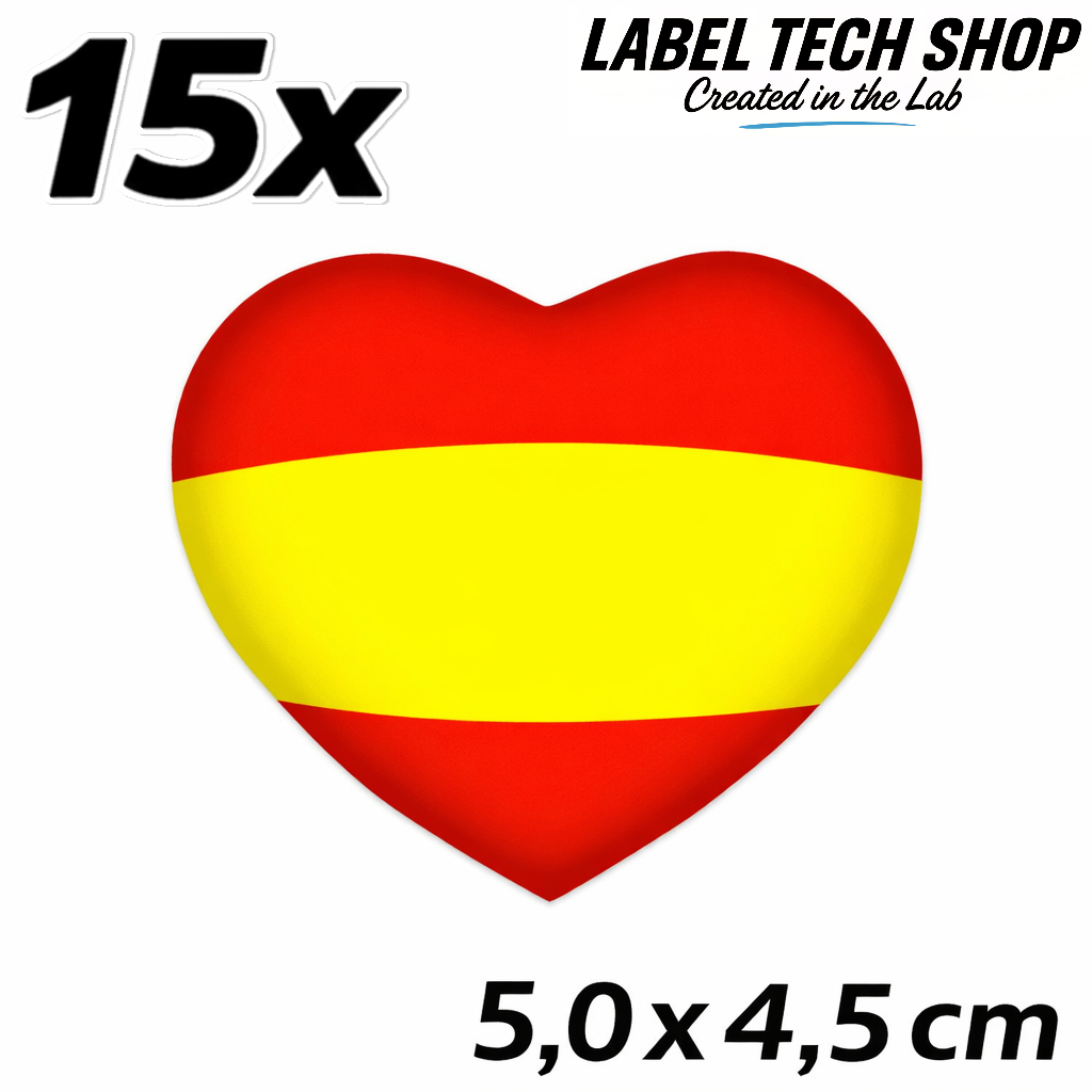 Spanien Spain España Herz Aufkleber Sticker – Spain Flag Heart Corazón Autocollante – Auto Laptop Helm – 5,0 × 4,5 cm (052)