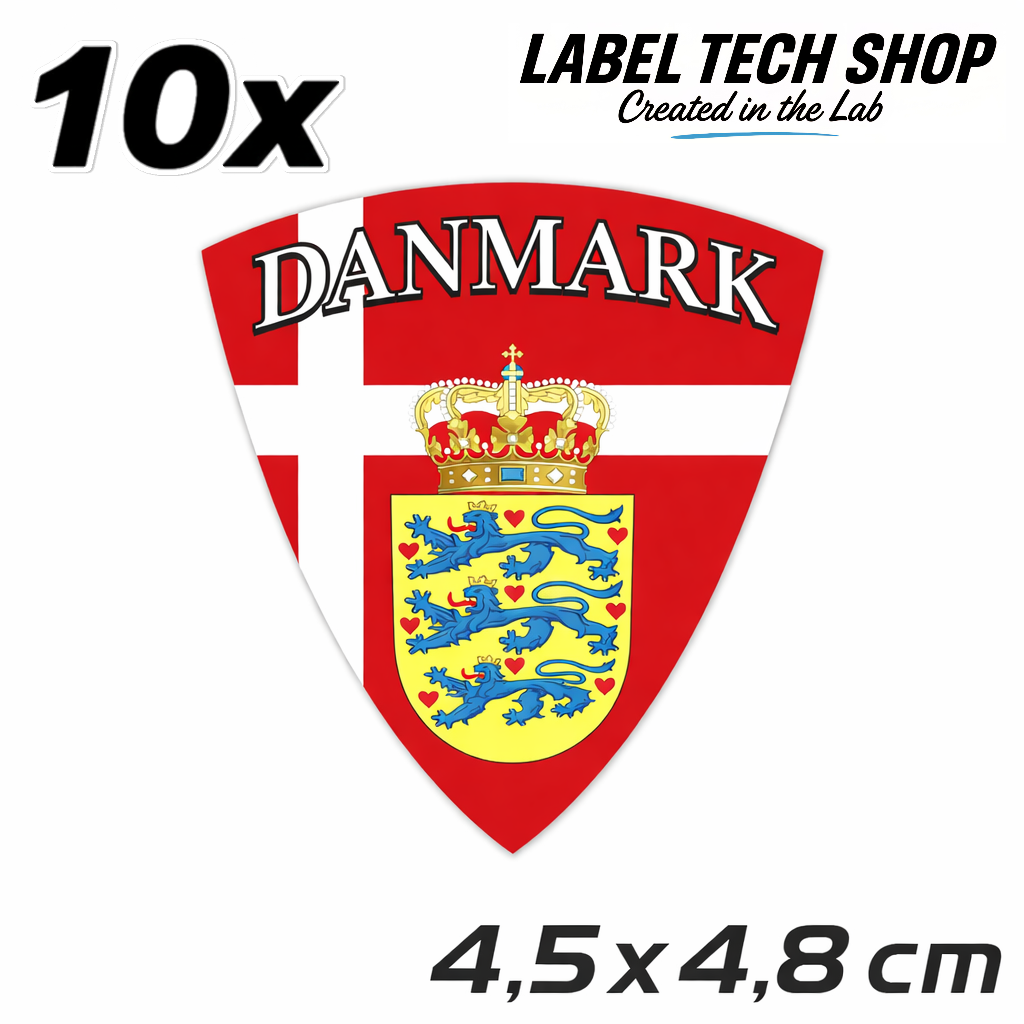 Dänemark Aufkleber Denmark Sticker Wappen Danmark Klistermærke – Coat of Arms – 4,5 × 4,8 cm (110)