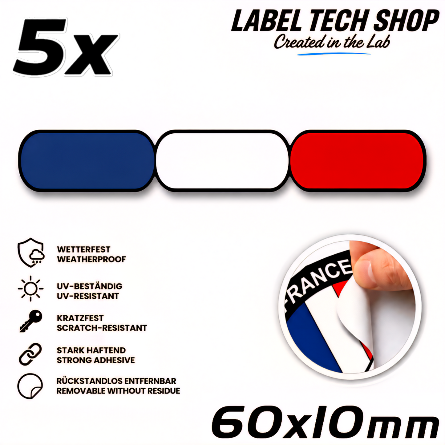 🇫🇷 Frankreich Flagge Aufkleber France Sticker Autocollant France Emblem Auto Helm 60x10mm NR.038