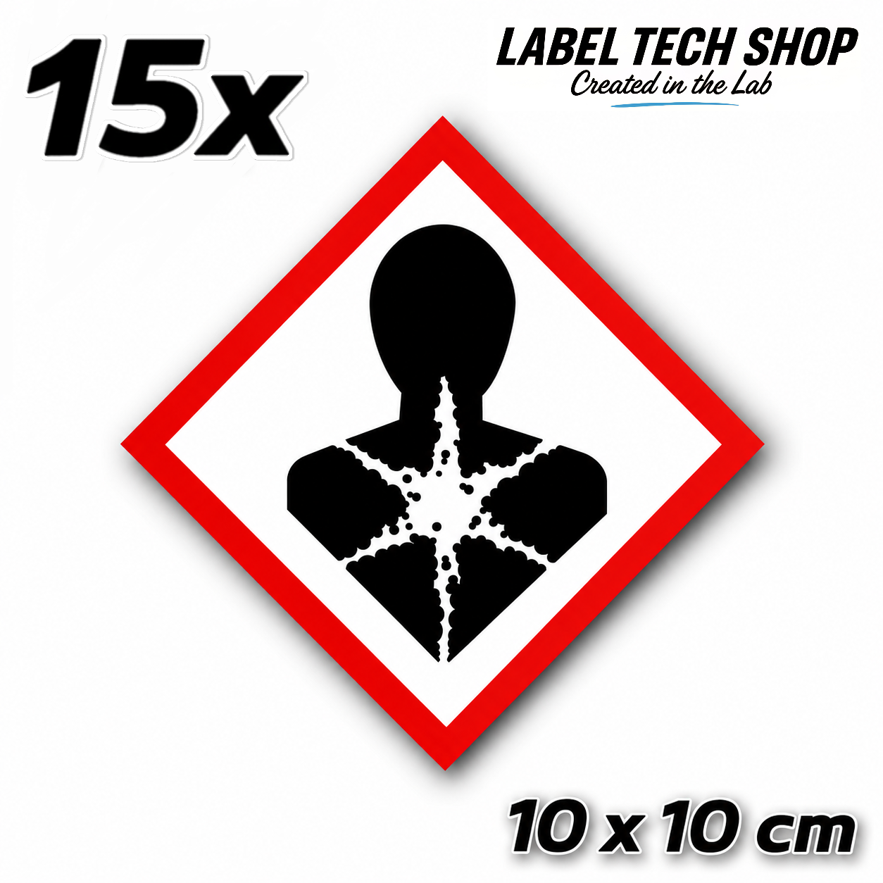 GHS08 Gesundheitsgefahr Aufkleber Health Hazard Sticker Gefahrstoff Kennzeichen nach CLP / GHS Arbeitssicherheit