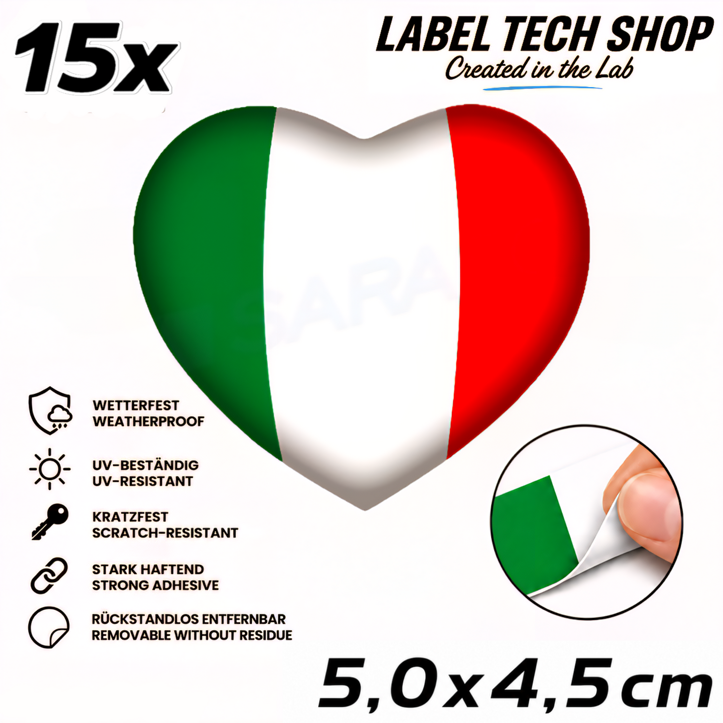 🇮🇹 Italien Aufkleber Herz Italian Sticker Heart Adesivo Cuore Italiano Bandiera Auto Helm 5,0x4,0cm NR.046