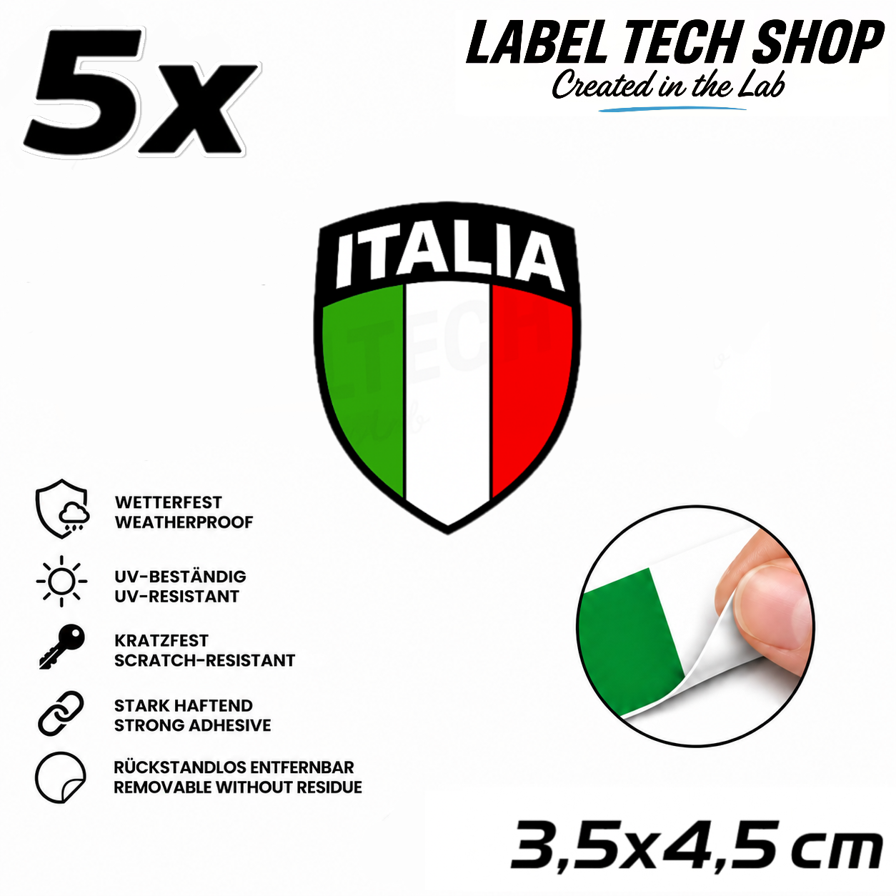 🇮🇹 Italien Aufkleber Wappen Italian Sticker Adesivo Italiano Bandiera Italiana Motorrad Auto Helm 3,5x4,5cm NR.102