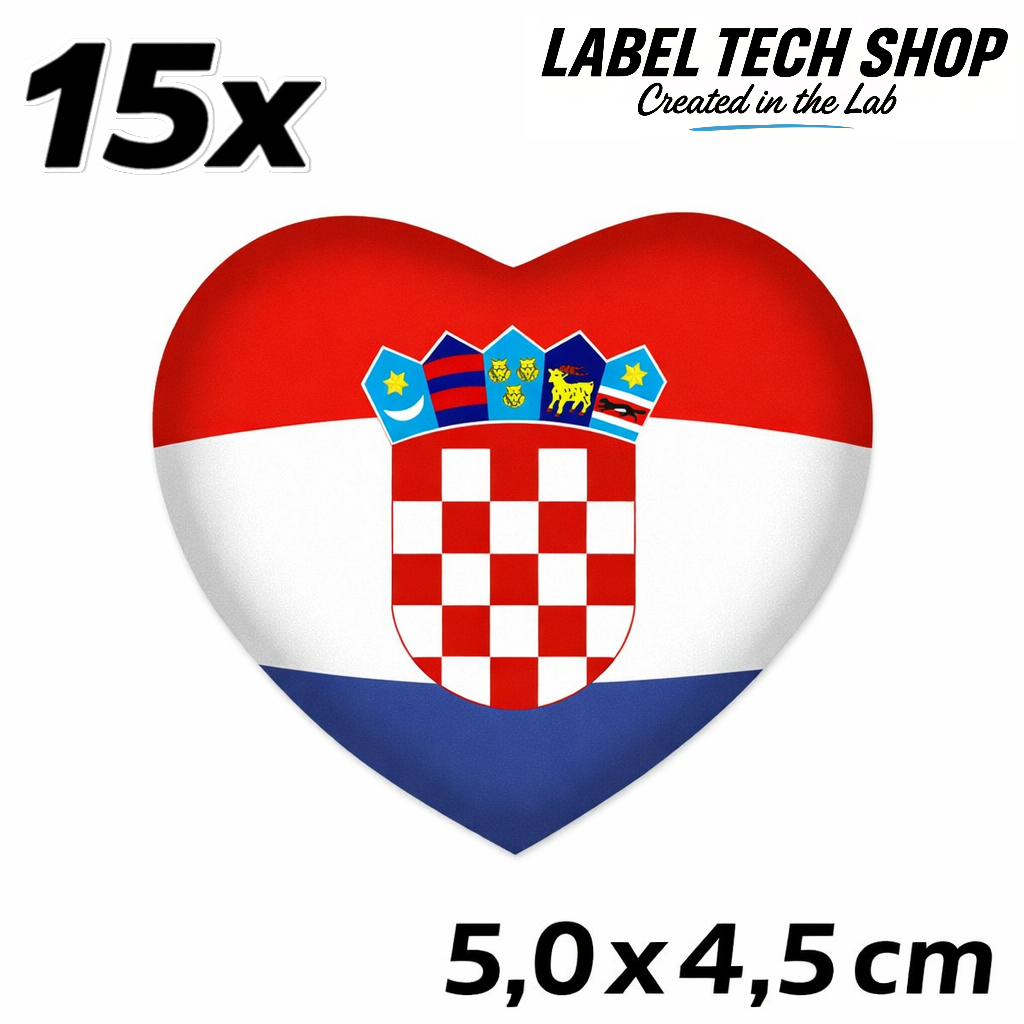 Kroatien Hrvatska Croatia Herz Aufkleber – Croatia Auto Laptop Helm – 5,0 × 4,5 cm (051)