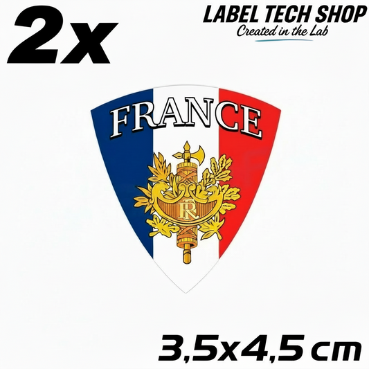 2x Frankreich Aufkleber France Francia Flagge Sticker 3,5x4,5cm (003)