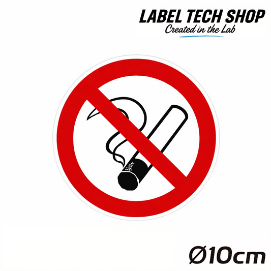 Rauchen verboten Aufkleber Ø10cm – No Smoking Sticker – No Fumar Hinweiszeichen Innen & Außen – Verbotsschild (127)