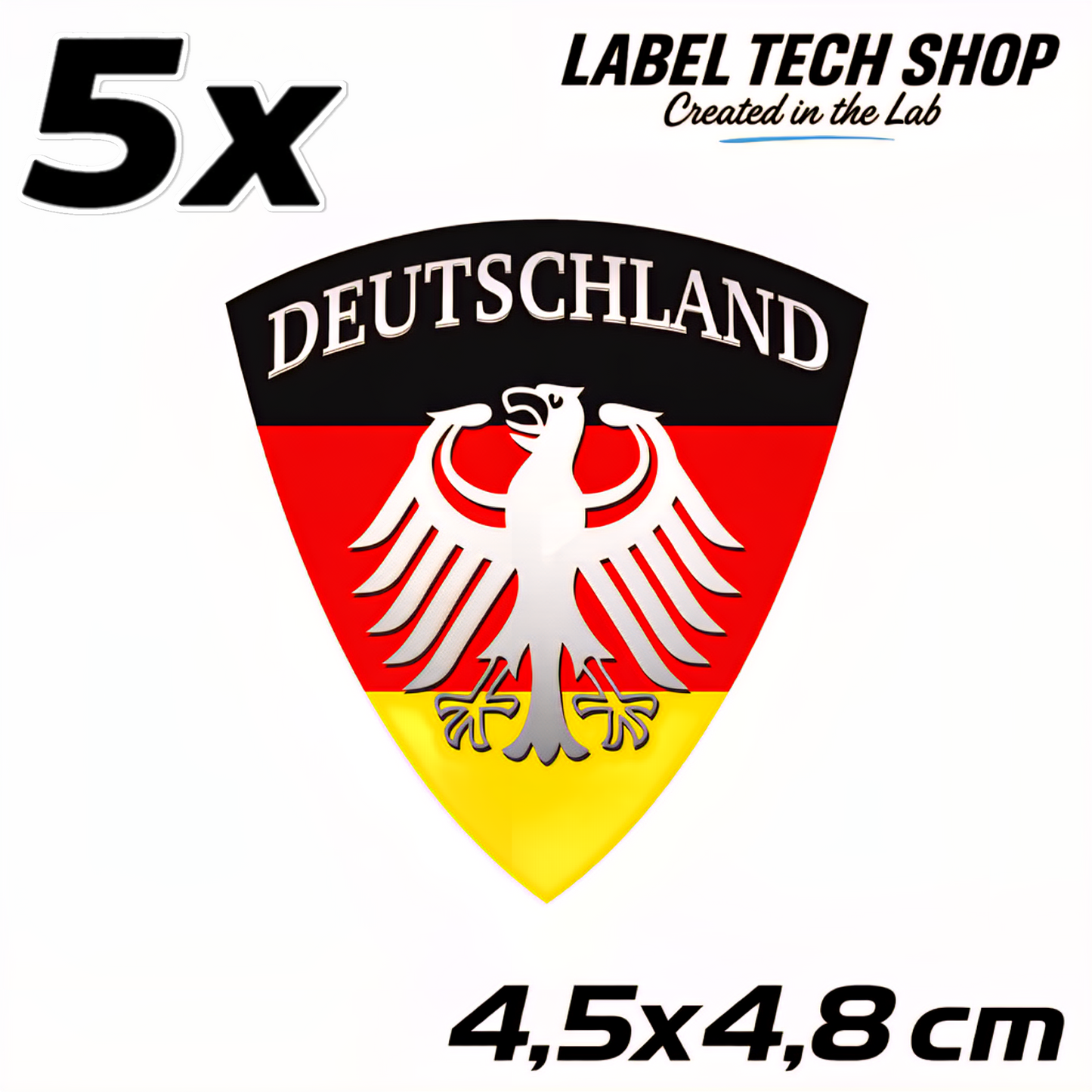 Deutschland Emblem Aufkleber 4,5 x 4,8 cm – Germany Adler Wappen Sticker (114)