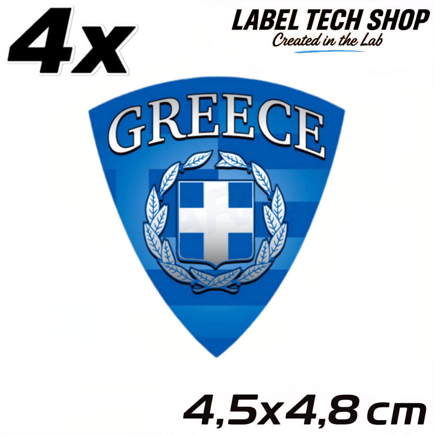 4x Griechenland Aufkleber 🇬🇷 Αυτοκόλλητο Ελλάδας Greece Sticker 4,5×4,8 cm (115)