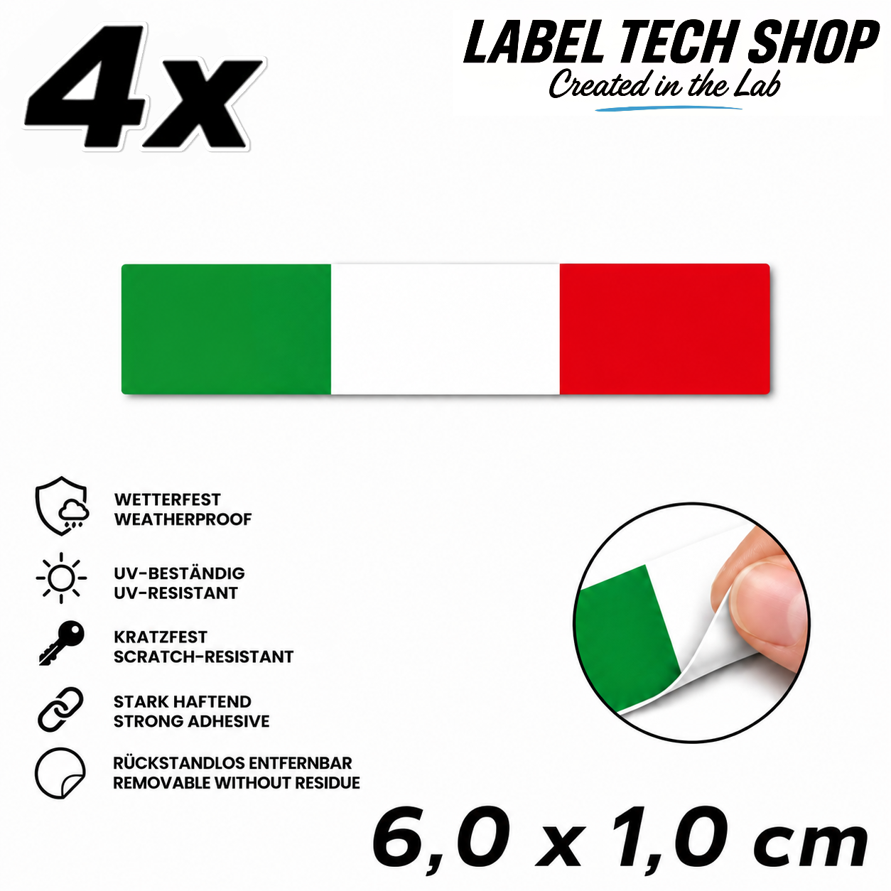 🇮🇹 Italien Aufkleber Italian Sticker Adesivo Italiano Bandiera Italiana Motorrad Auto Helm 6,0x1,0cm NR.036
