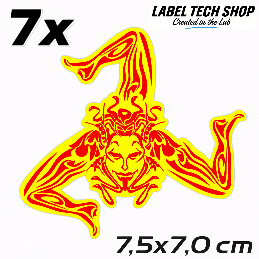 Sizilien Sicilia Sicily Trinacria Triskelion Aufkleber Sticker Adesivo – Auto Laptop Helm Geschenk – 7,5 × 7,0 cm (117)