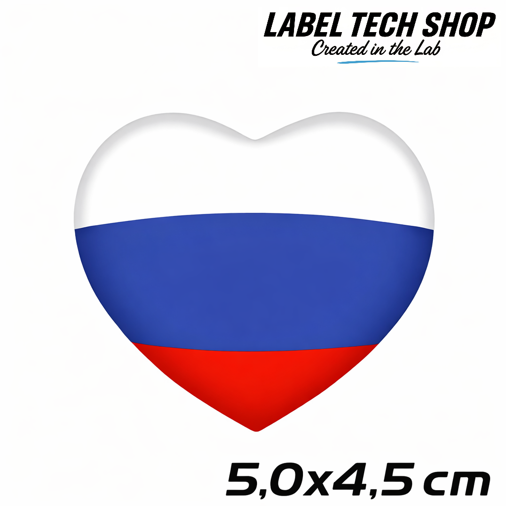 Russland Russia Россия Herz Aufkleber – Russia Flag Heart Sticker – Auto Laptop Helm 5,0 × 4,5 cm (047)