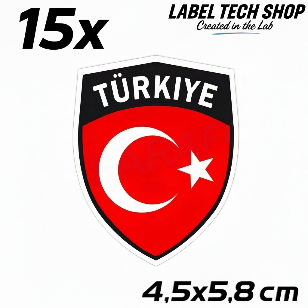 15x Türkei Aufkleber Türkiye Turkey Bayrak Flagge Emblem Sticker 4,5x5,8cm (101)
