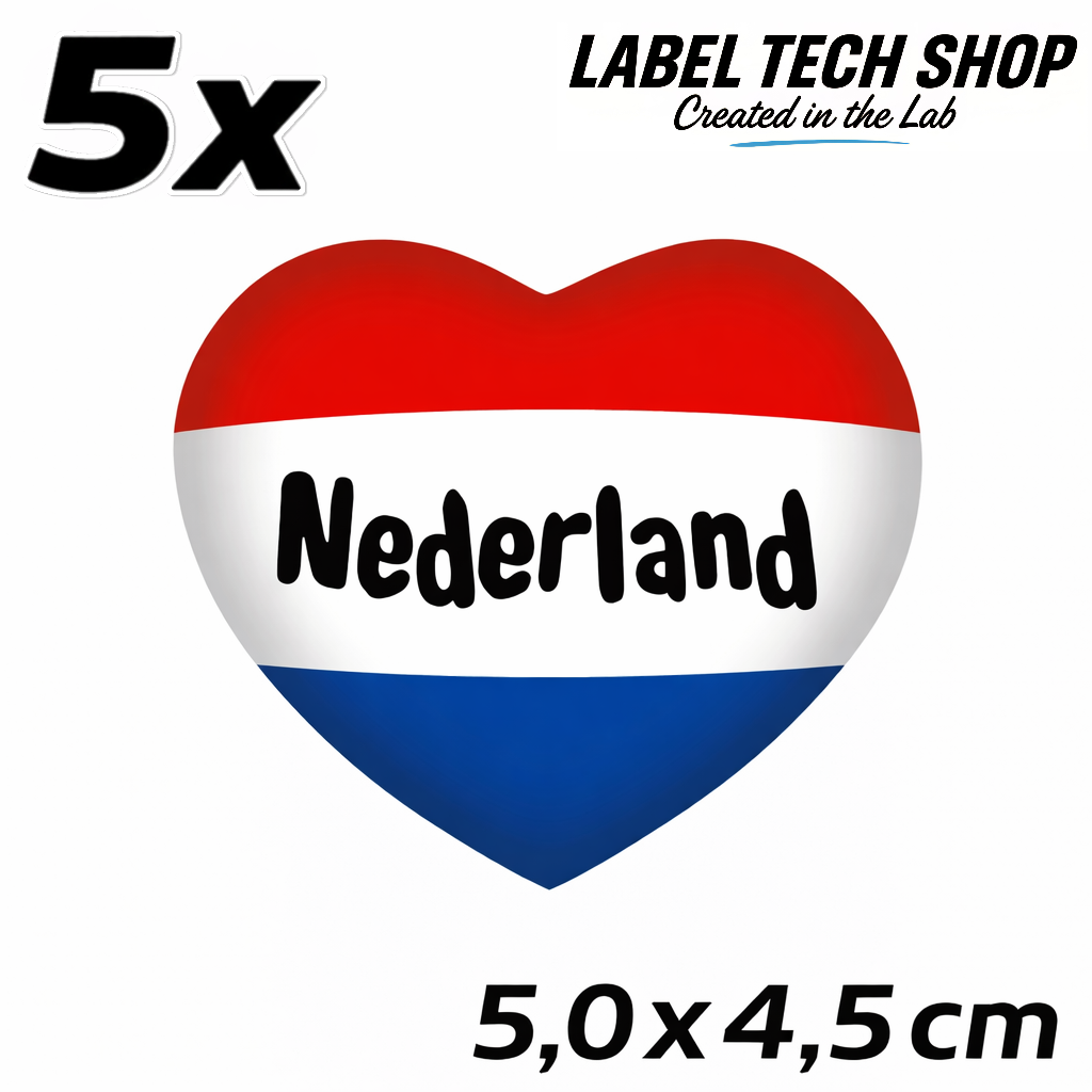 Niederlande Netherlands Holland Nederland Herz Aufkleber Sticker  Netherlands Flag Heart Sticker Auto Laptop Helm – 5,0 × 4,5 cm (054)