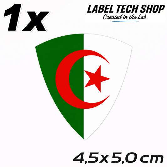 Algerien Algeria الجزائر Aufkleber Sticker ملصق – Flag Flagge Wappen Emblem – Auto Laptop Helm Geschenk – 4,5 × 5,0 cm (121)